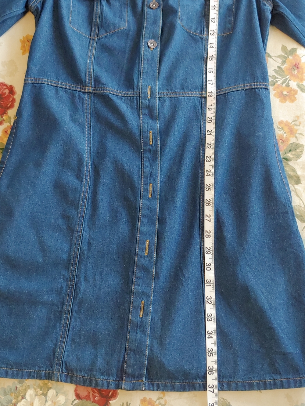 FRYE Blue Denim Button-Front Cotton Dress Women's Medium - Picture 8 of 16